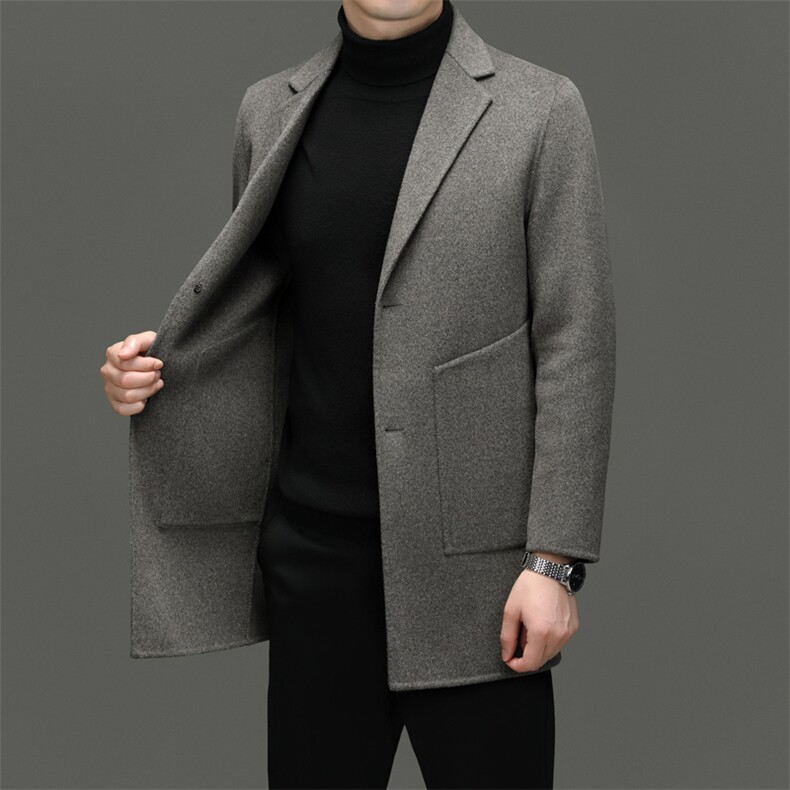 M6819-78钱塘2020-3商务休闲冬季厚款百搭中年男士毛呢外套P325图片