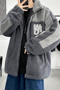 冬季港风加绒加厚羊羔绒棉衣休闲棉服外套男士 8853-P115控价138图片