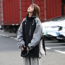 815A-MJ78392-65特秋冬拼接工装服三防冲锋衣外套夹克女模，男装夹克，星座815A