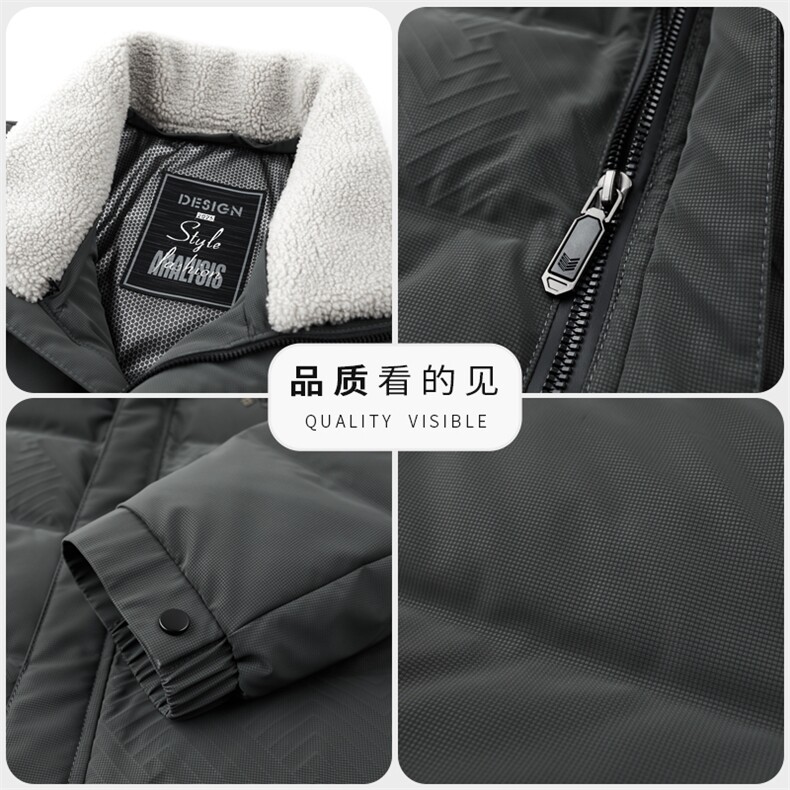 秋冬羽绒服男加厚保暖白鸭绒潮服毛领可脱卸休闲时尚中青年外套,男装羽绒服,钱塘6003（原4033）