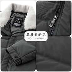 秋冬羽绒服男加厚保暖白鸭绒潮服毛领可脱卸休闲时尚中青年外套，男装羽绒服，钱塘6003（原4033）