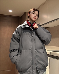 中性冬季跑量款宽松加厚纯色棉衣潮休闲保暖外套XZ811A-MF988-P90图片