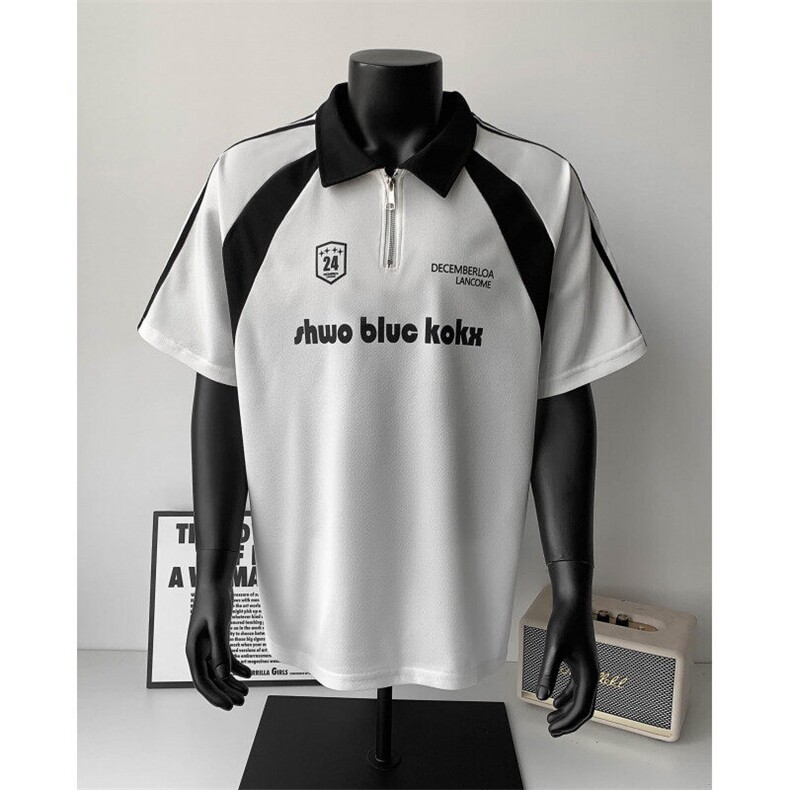 现货！美式半拉链机车风透气短袖T恤-EX50775-特批40,男装T恤,电商A061