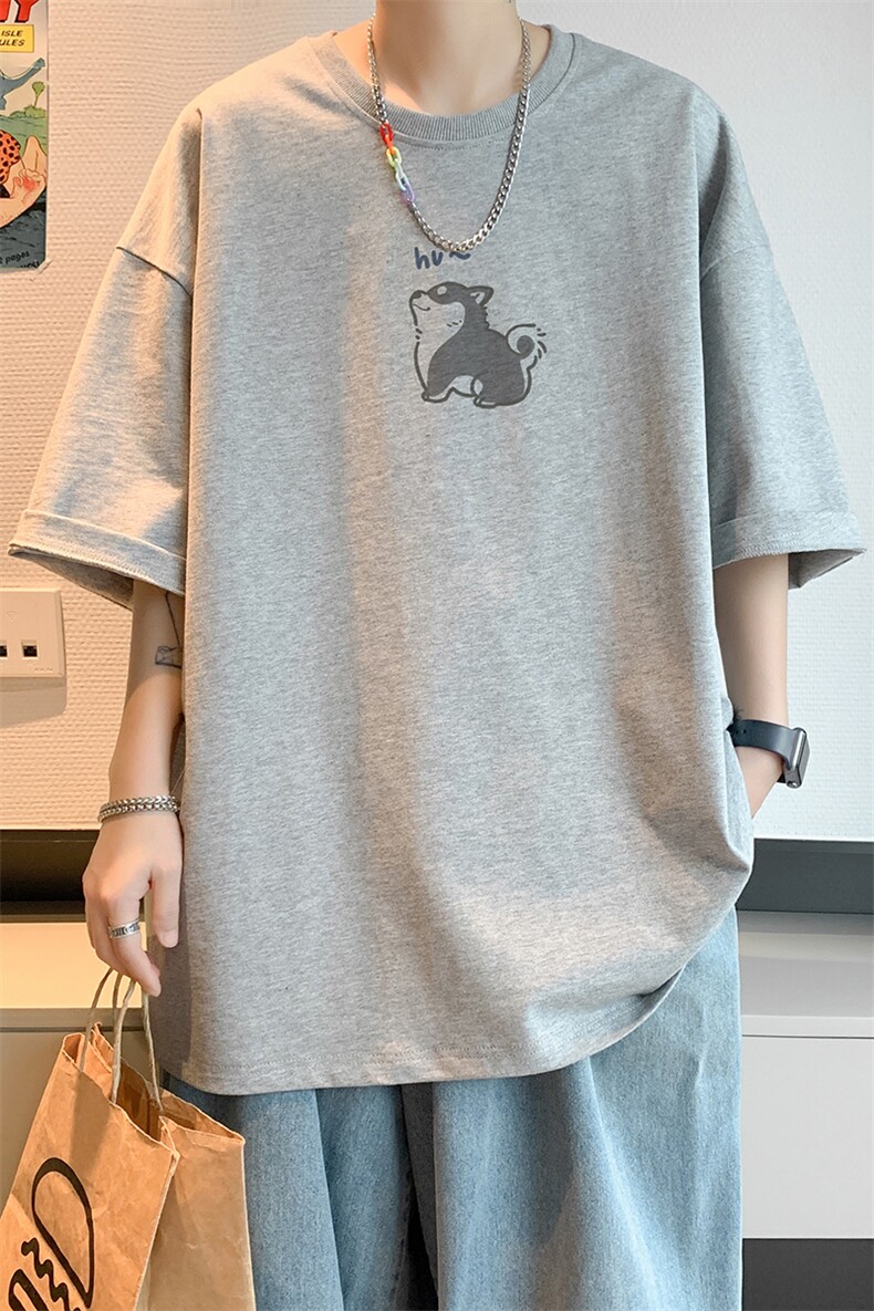 已注册/夏季内景港风重磅圆领短袖T恤男潮宽松打底衫DT00130/P25,男装T恤,电商B316