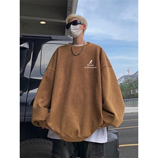 得物抖音高品质二开360克重磅做旧炒雪花纯色圆领水洗卫衣1517，男装卫衣，电商A486