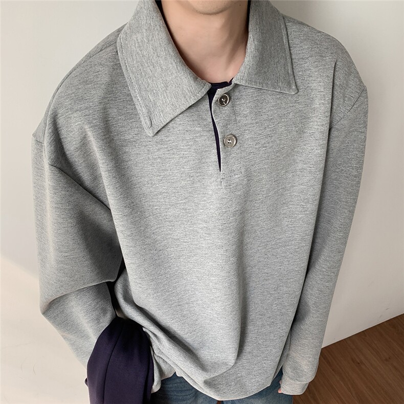 M-3XL设计翻领可拆披肩假两件POLO衫长袖情侣装XZ212-QWT112-P66,男装Polo衫,星座212