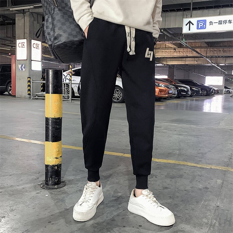 社会精神小伙春秋加绒卫裤运动束脚男裤DS-B249-KK96-P58-加绒P68,男装休闲裤,星座215（原电商B249）
