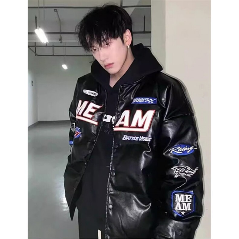 夹克男赛车服机车服春季男士皮衣美式街头风帅气外套MD02,男装夹克,星座1116A（原606A-3）