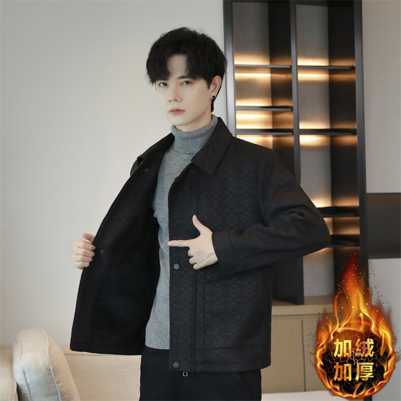 K2502-P1202025秋冬时尚男士加绒加厚夹克外套青年百搭,男装夹克,星座507A（原星座306B-2）