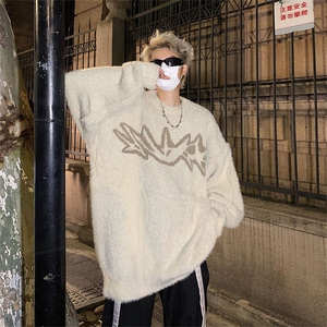 秋冬季潮慵懒风毛衣外套美式街头设计感圆领针织衫男 M1618-P56图片