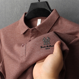 中老年长袖t恤男士卫衣2026年秋季新款上衣服休闲翻领Polo衫男装图片