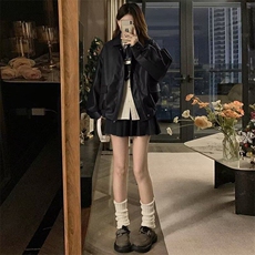 美拉德皮衣外套男女情侣2024春秋季新款美式机车服短款夹克冬，男装夹克，星座506A