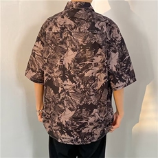 复古暗黑满印短袖衬衫男女夏季街头衬衫C1104P26，男装衬衫，星座1116-2