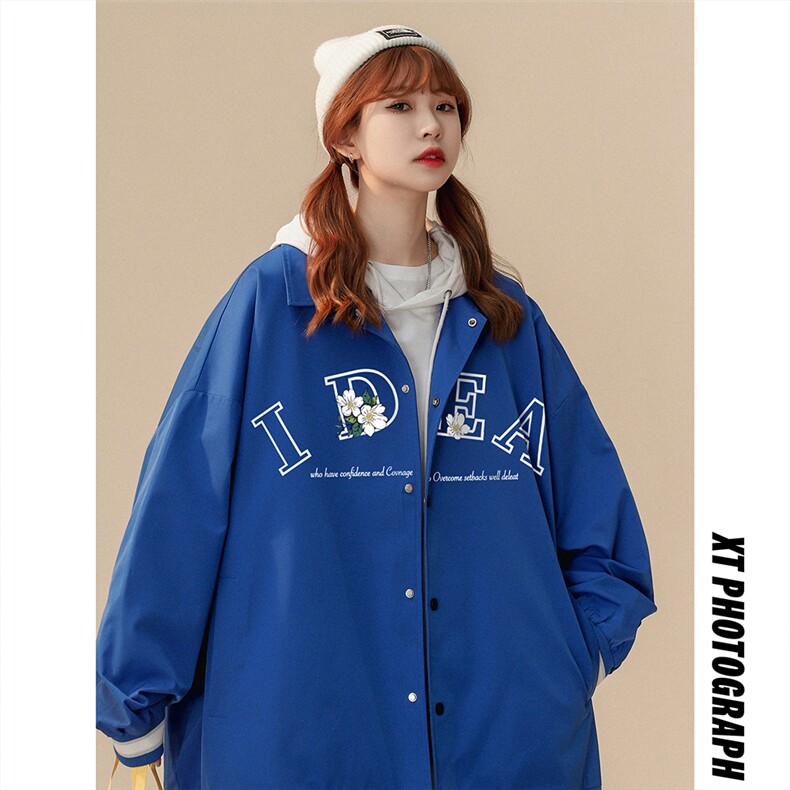 中性风秋季百搭宽松螺纹撞色夹克外套情侣男女G6721P65控78，男装夹克，电商A268