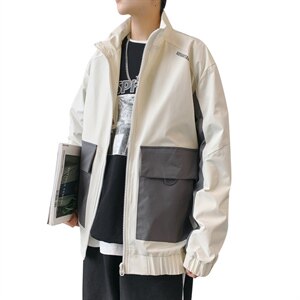 2021春季 男士休闲港风外套男 潮流夹克外套男宽松拼接 9218-P75图片
