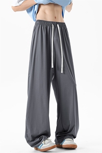 夏季薄款冰丝凉感直筒长裤复古速干山本休闲裤宽松垂坠百搭运动裤图片