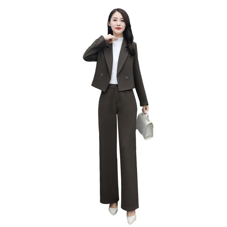 2020冬季时尚百搭复古两件套通勤气质翻领女,女装套装/套裙,贵人树