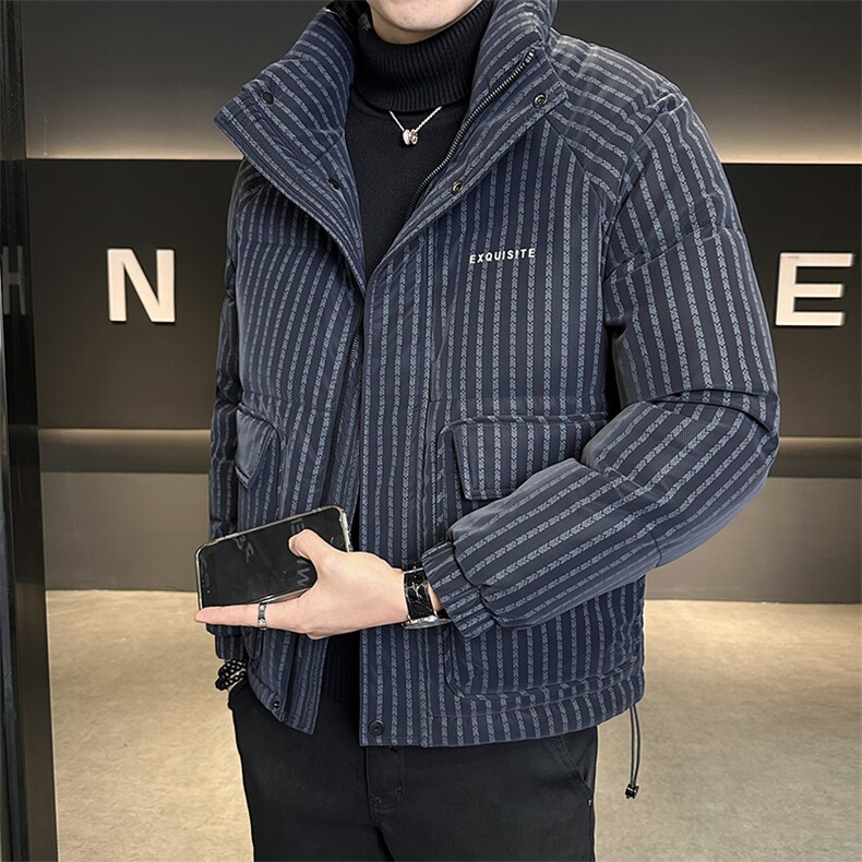 标50白鸭绒金丝软毛皮羽绒服条纹品质C317-Y830-P285控358,男装羽绒服,电商C317
