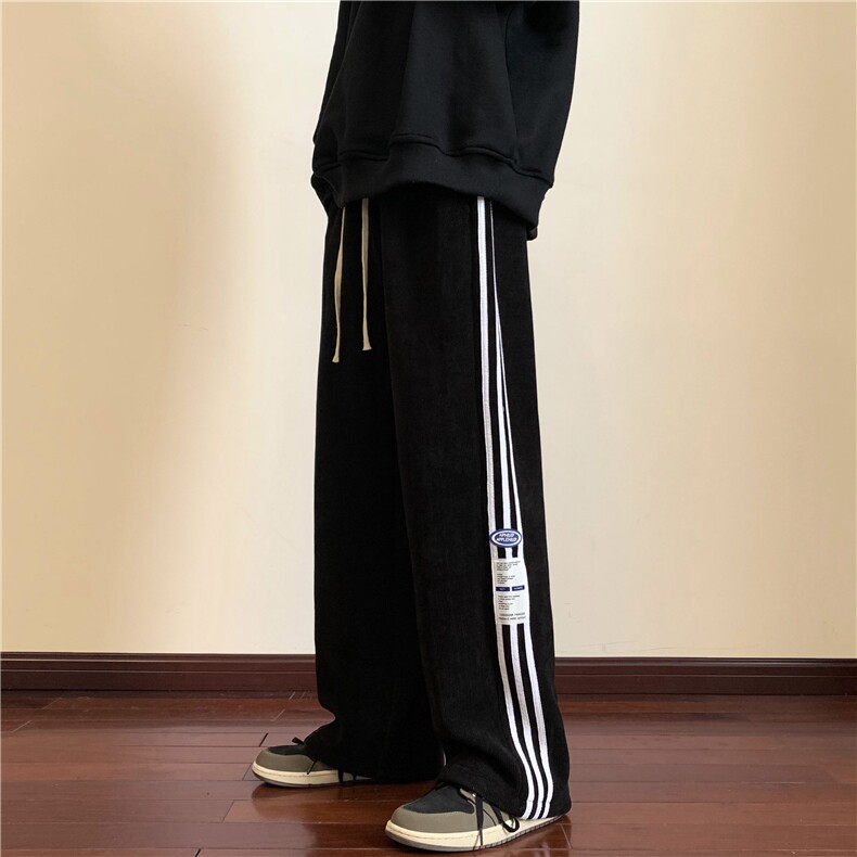欧棉绒加绒加厚三道杠贴标休闲裤M~5XLXZ604-KG50-P65控78,男装卫衣,星座604