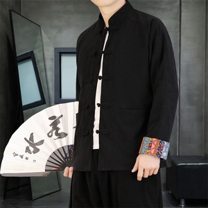 男士外套灯芯绒夹克盘扣立领唐装风 XZ1512-2502单夹克-P80图片