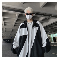 B257-1-M10-P6524秋季新款宽松休闲港风连帽套头拉链衫，男装卫衣，星座B257-1