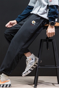 K43059-P25 加绒款-P35 休闲裤男士大码宽松九分运动裤男裤男直筒图片