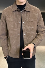 加绒加厚麂皮夹克外套男秋季2025新款高端压花A313-1810-1-P145，男装夹克，电商A313