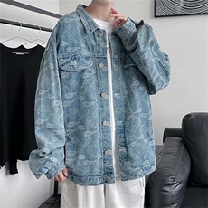 腰果花外套牛仔夹克港风百搭ins宽松秋季潮流工装上衣W1223-P56，男装夹克，星座512-4