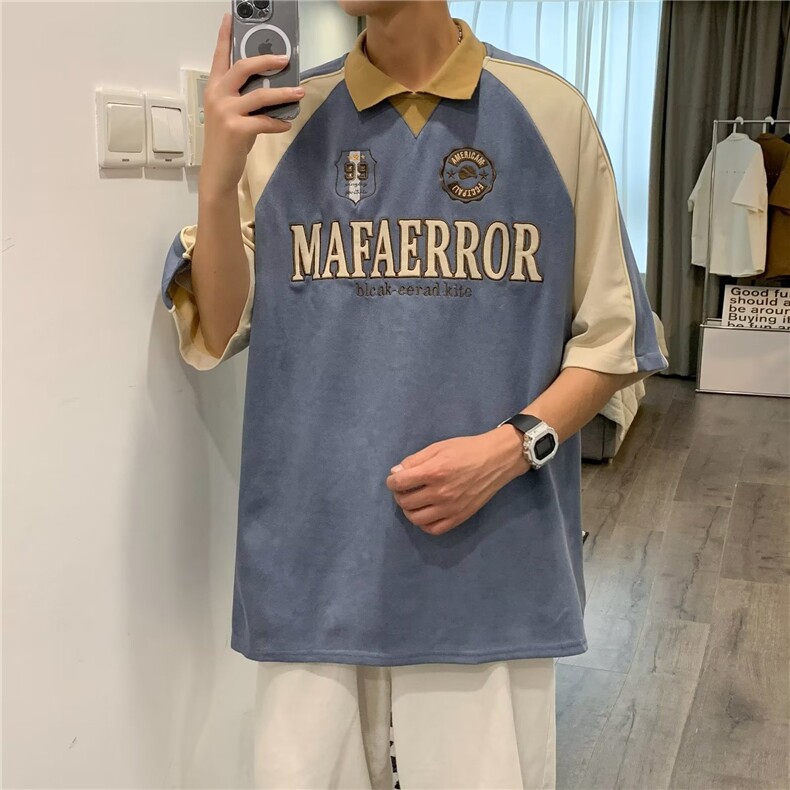 2023春夏季新款男休闲圆领短袖鹿皮绒T恤P40,男装T恤,星座1116-2
