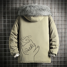 MM48133-P130冬季大毛领棉衣男士大码加厚棉袄男棉服网格，男装棉衣，电商A040A