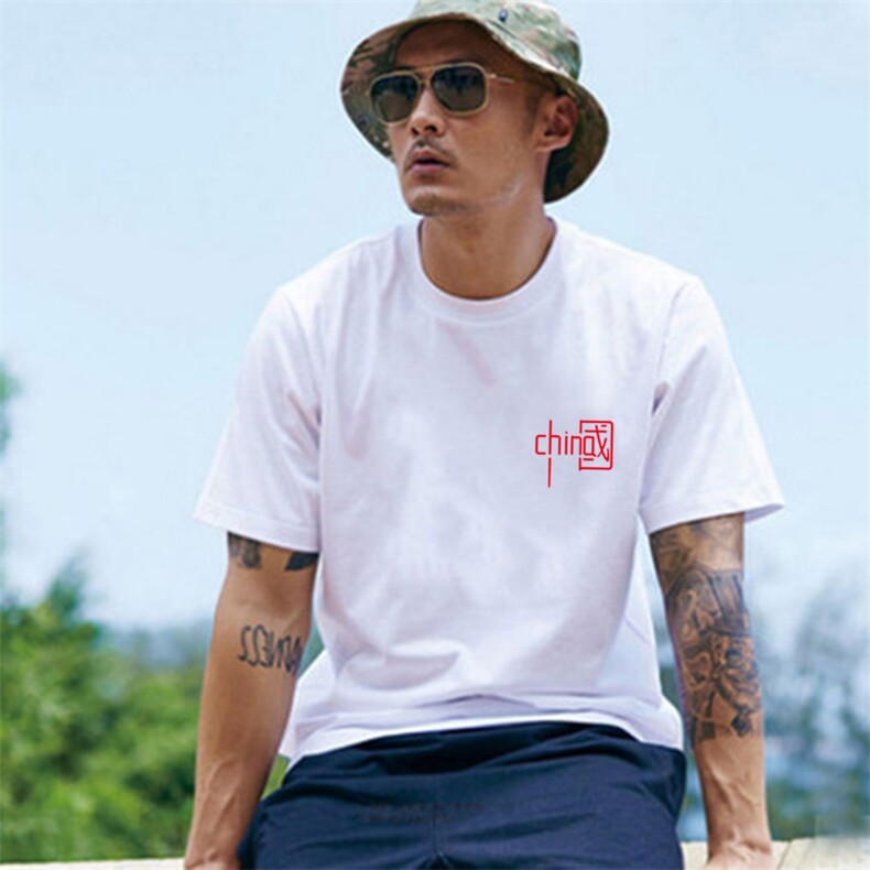 纯棉2026夏季新款男士潮流小印花圆领短袖T恤1210-2-9916-P15图片
