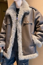 主推冬季新款座山雕皮毛一体/加厚宽松外套XZ102B-1M802-P195，女装短外套，星座102B-1