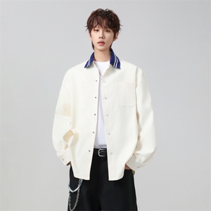 高品质鱼骨纹2026新款百搭翻领长袖衬衫 A436-26018-P5589图片