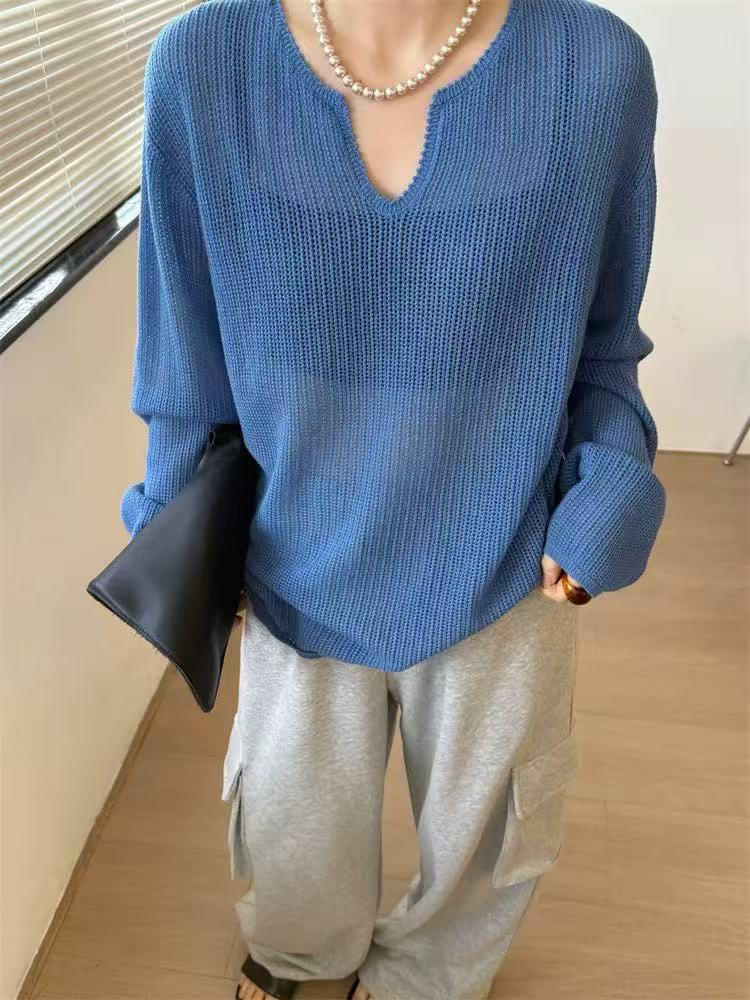 夏季新款防晒针织衫时尚百搭长袖,针织衫/毛衣,锦弘羊绒