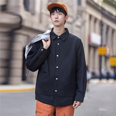 【限价199】纯棉男款秋款2025新款秋季复古宽松潮牌工装翻领夹克，男装夹克，电商D215
