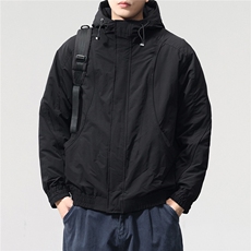 夹棉2025秋冬新款连帽工装夹克男户外登山服棉服，男装棉衣，电商D215