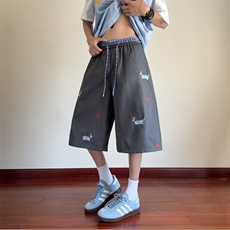 2025夏季新款设计感腊肠狗刺绣七分裤B315-K25775-特p30控58，男装休闲裤，电商B315