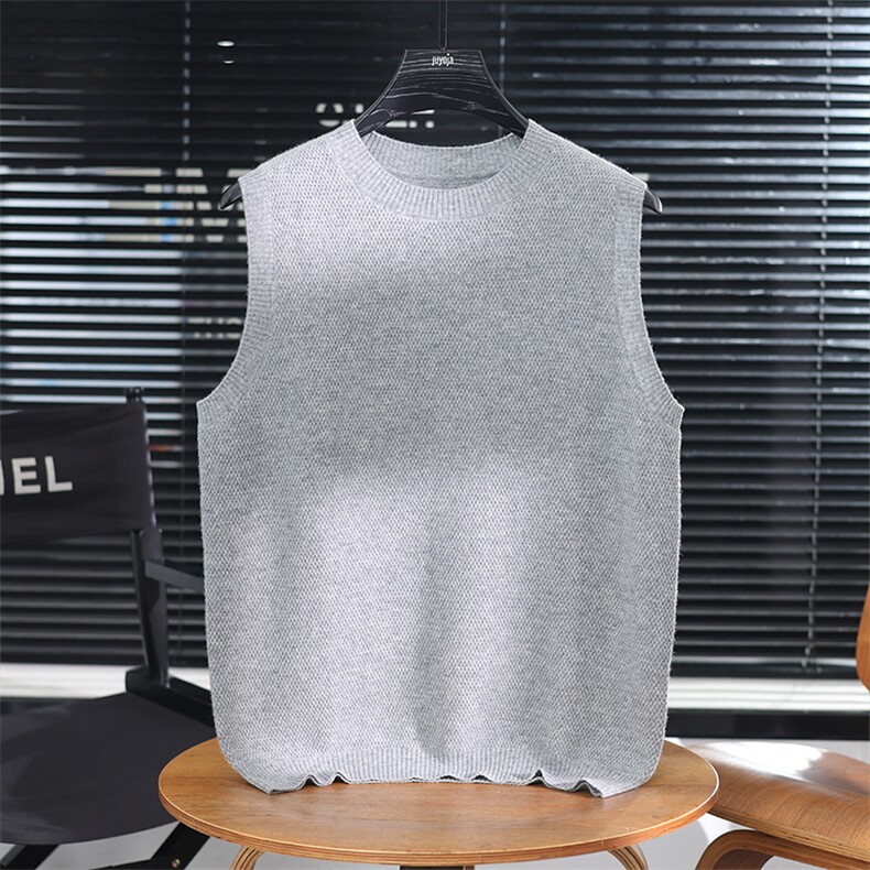 2025年秋季圆领直筒型青春流行马甲时尚百搭通勤休闲，男装背心/马甲，君道羊绒