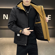 加棉加厚秋冬大码外套男士帅气连帽夹克潮流时尚男棉衣ZY801-P70，男装夹克，星座310B-3