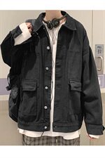 港风秋季工装百搭牛仔夹克男女韩版宽松中性牛仔衣外套JK205/P60，男装夹克，电商D202-1