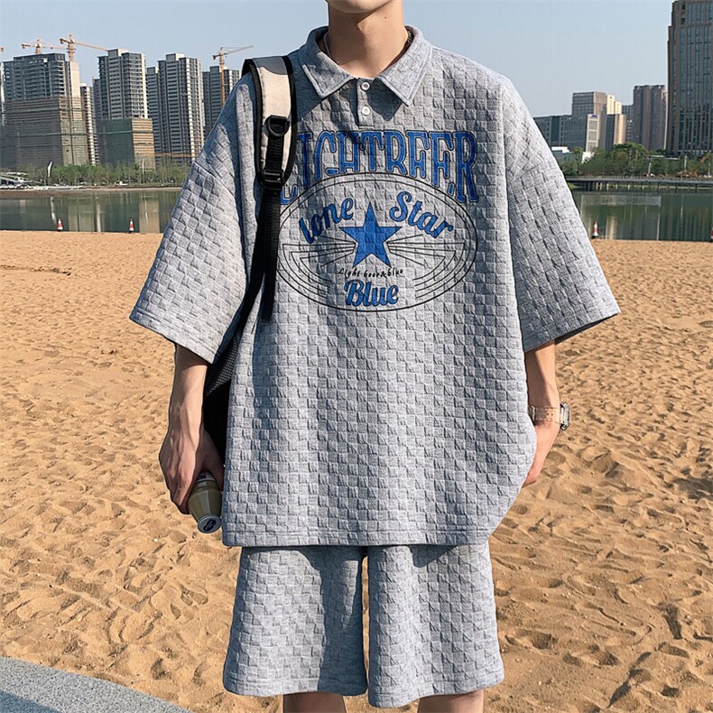 特P60控108夏装新款休闲短袖套装短裤POLO衫运套动装PTZ222,男装T恤,电商B370