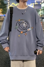 S6142-P28加绒款-P33秋季圆领卫衣男大码韩版宽松长袖外套，男装卫衣，电商A040