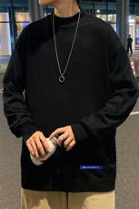 M18202-P45加绒款-P65半高领毛衣男士大码针织衫男毛线衣男，男装针织衫/毛衣，电商A040
