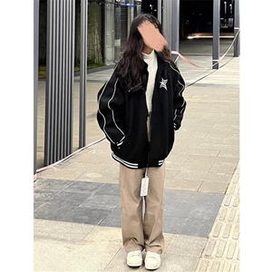 飞行员夹克棒球服男潮牌宽松小众百搭休闲工装外套 W666图片