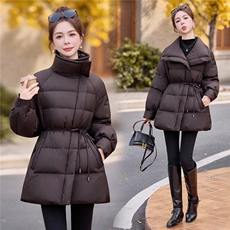 现货，2025新款羽绒服女冬季中长款面包服时尚宽松加厚外套潮，女装羽绒服，兰菲阁