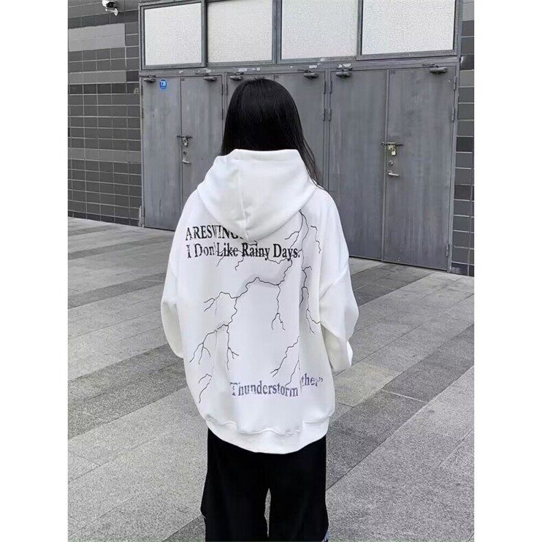 卫衣女外套秋冬款2025新款米杏色连帽上衣宽松套头上衣WY482,女装短外套,星座516A