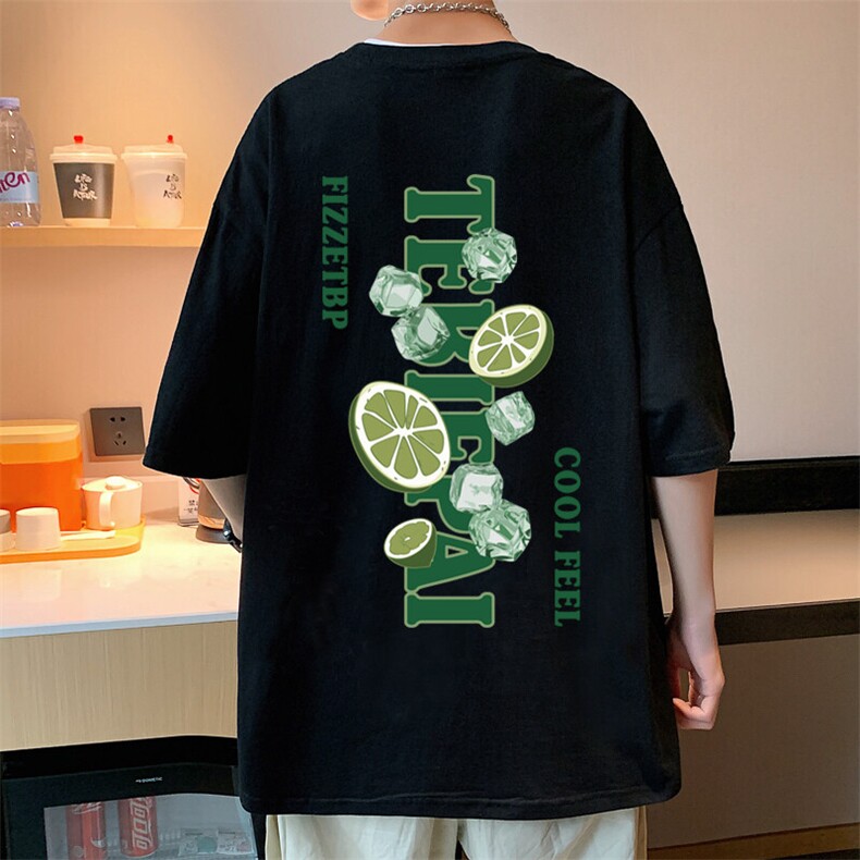 T622P26夏季新款美式纯棉短袖T恤ins衣服宽松半袖体恤上衣,男装T恤,星座304A
