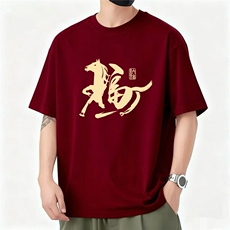 1506/QL4260/P33美式落肩宽松t恤定制印logo工作服班服，男装T恤，星座1506