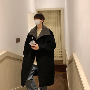 羊羔毛 呢料 拼接 撞色 呢子大衣B239-F581-P135图片