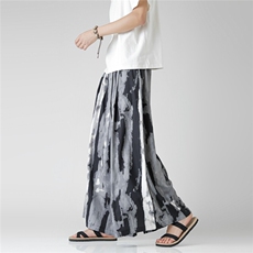 2025新款新中式冰丝阔腿裤风汉服马面裤电商A057-K386-P55，男装民族服装，电商A057B